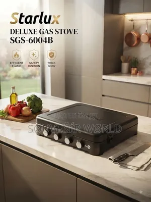 Starlux SGS-6004B 4-Burner Deluxe Gas Stove