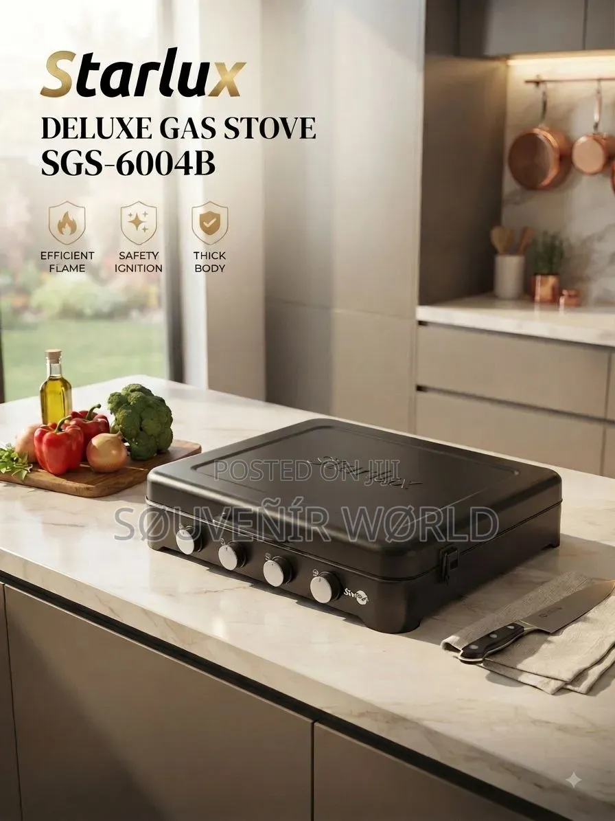 Starlux SGS-6004B 4-Burner Deluxe Gas Stove