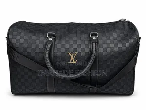 Black Checkered Travel Duffle Bag
