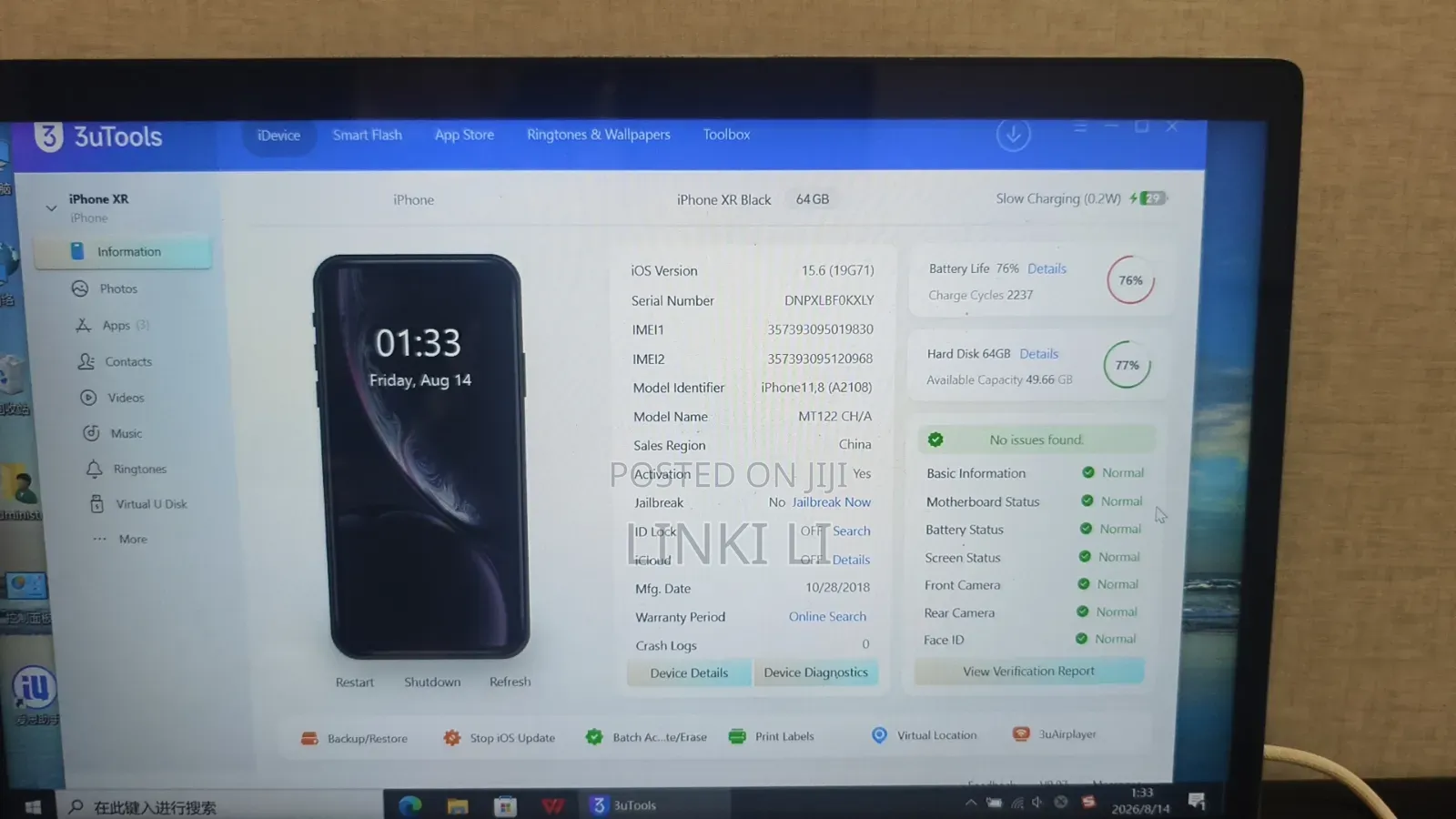 Apple iPhone XR 64 GB Black