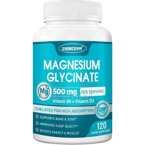 Magnesium Glycinate 500mg, High Absorption Magnesium -Vitamins B6 D3