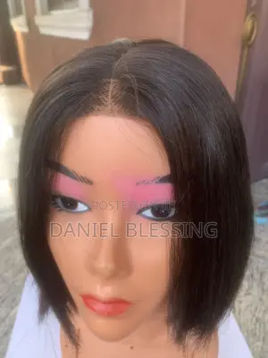 10” Human Hair Bone Straight Bob Wig for Sale