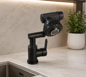 Premium Rotating Black Kitchen Basin Mixer Faucet—style Meets Function