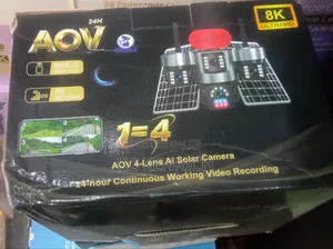 AOV CCTV , 4 Lens, 2 Solar Panels, Turns 360