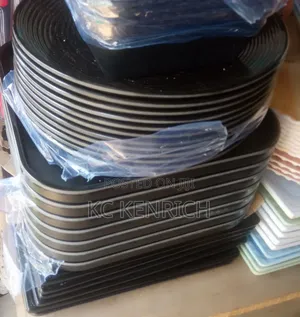 Thick Ceramic Flat Plates, Black Colour , Price Per Piece
