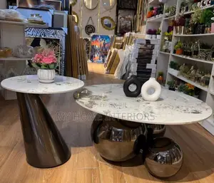 Marble Top Ball Leg Center Table
