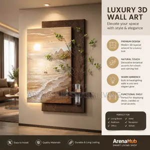Luxury 3D Backlit Wall Art – Modern Living Room Decor