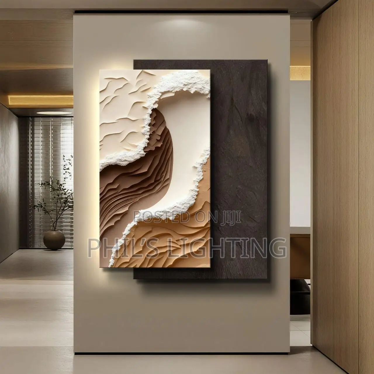 Three-Dimensional LED-lit Sandstone Decorative Painting