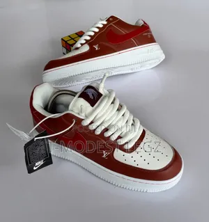 Nike + LV Tagged Sneaker With Chunky Laces and Branded Tongue Detail
