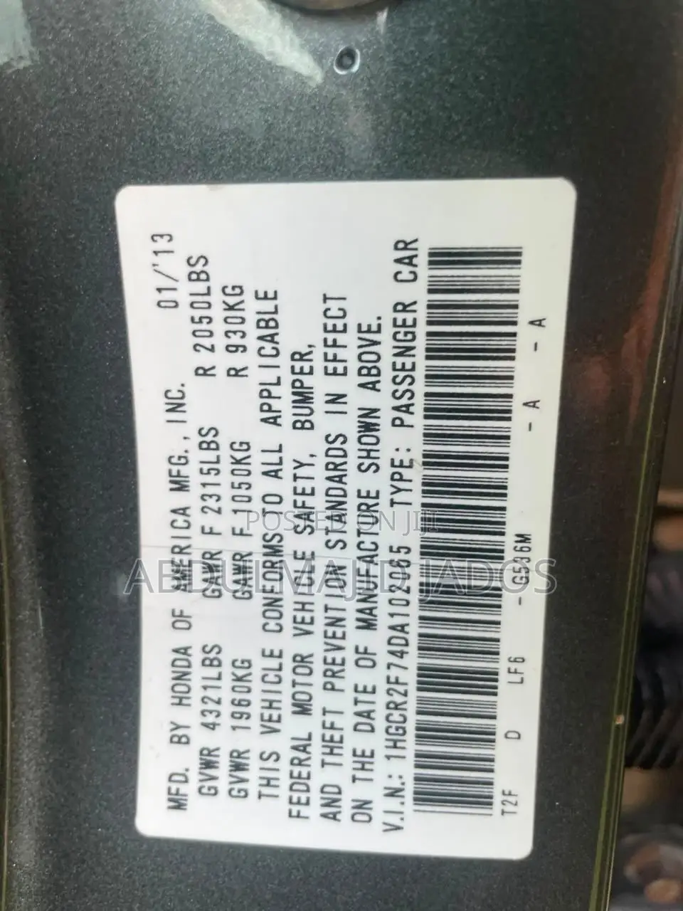 Honda Accord 2013 Gray