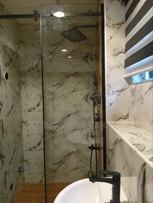 Heavy Glass Shower Enclosure.