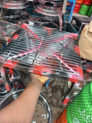Charcoal Barbecue Grill and Mesh Roaster,