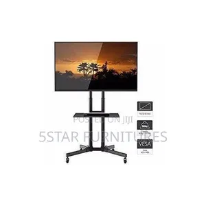 Mobile Trolley TV Stand With Mount 32" - 75" - BLACK