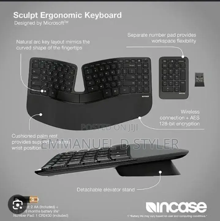 Wireless Split Keyboard Designed by Microsoft