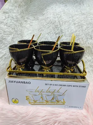 13pcs Black and Gold Ice Cream and Dessert Cups Sets