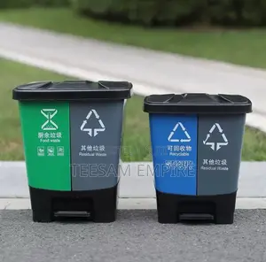 60L 2 in 1 Double Barrel Plastic Trash Bi