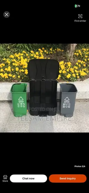 60L 2 in 1 Double Barrel Plastic Trash Bi