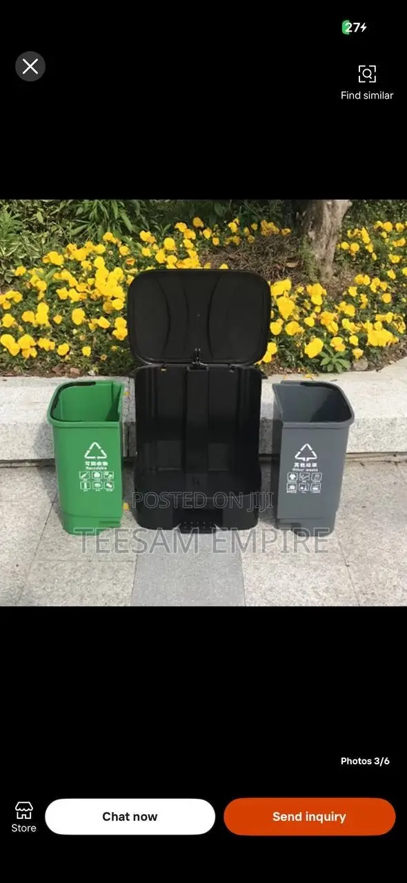 60L 2 in 1 Double Barrel Plastic Trash Bi
