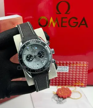 OMEGA Quality Men Genuine Leather Wristwatch