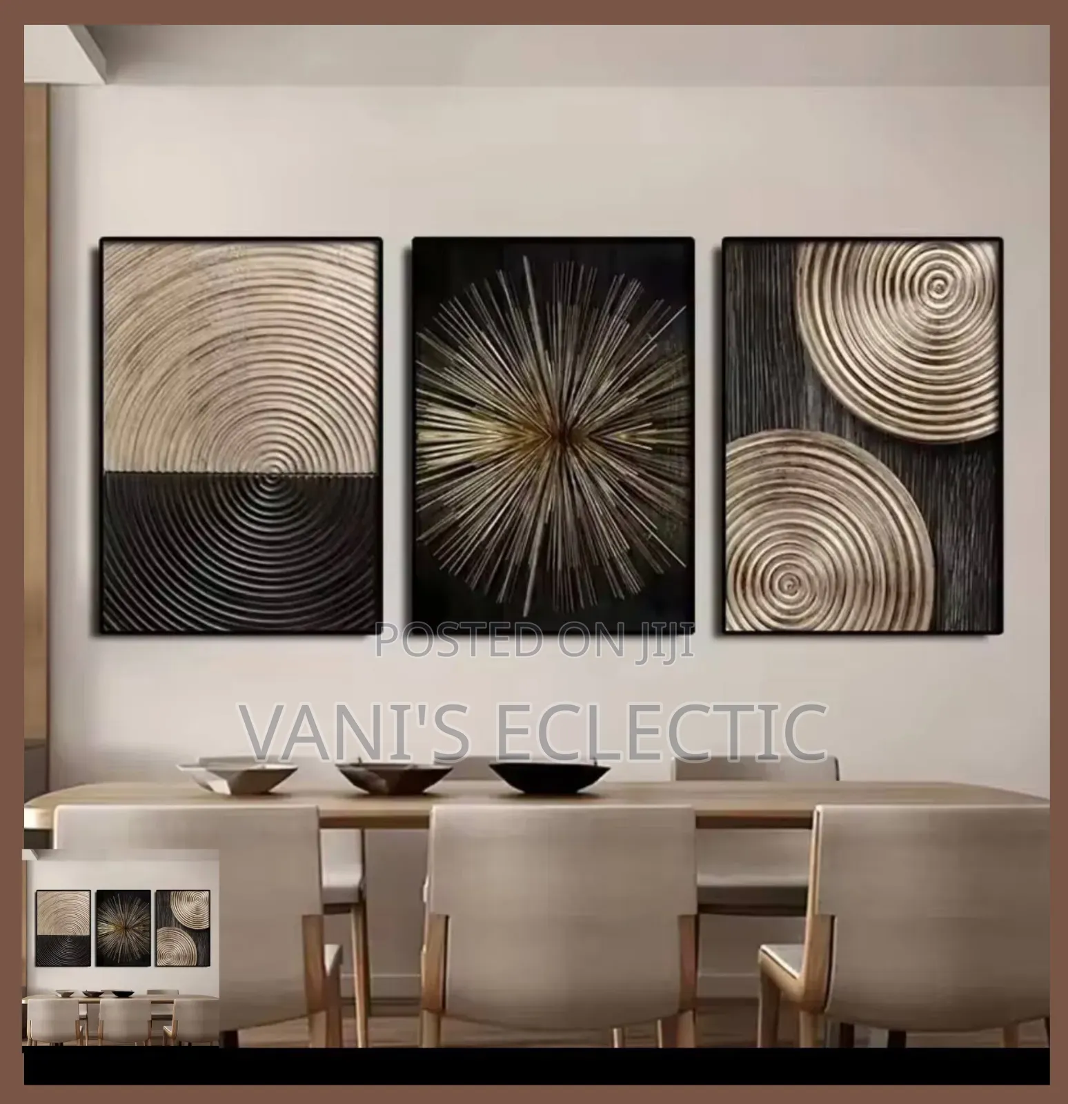 Modern 3-Piece Acrylic Wall Art Decor Frames