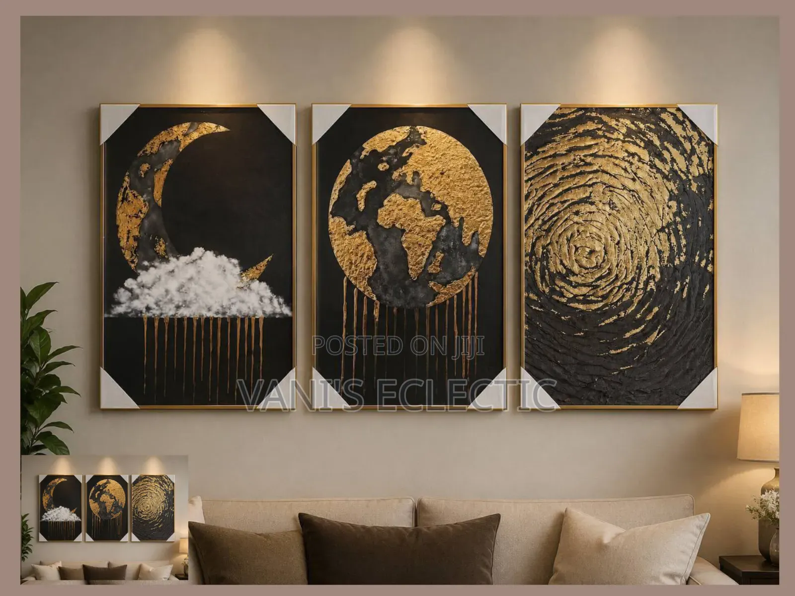 Modern 3-Piece Acrylic Wall Art Decor Frames