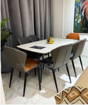 Imported Luxury Marble Top Dining Table Set by 6-Seater.