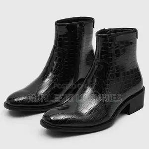Original Embossed Crocodile Zipper Chelsea Boot