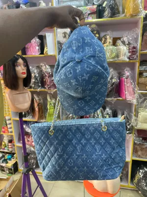 Denim 2-Piece Ladies Handbag Cap Set