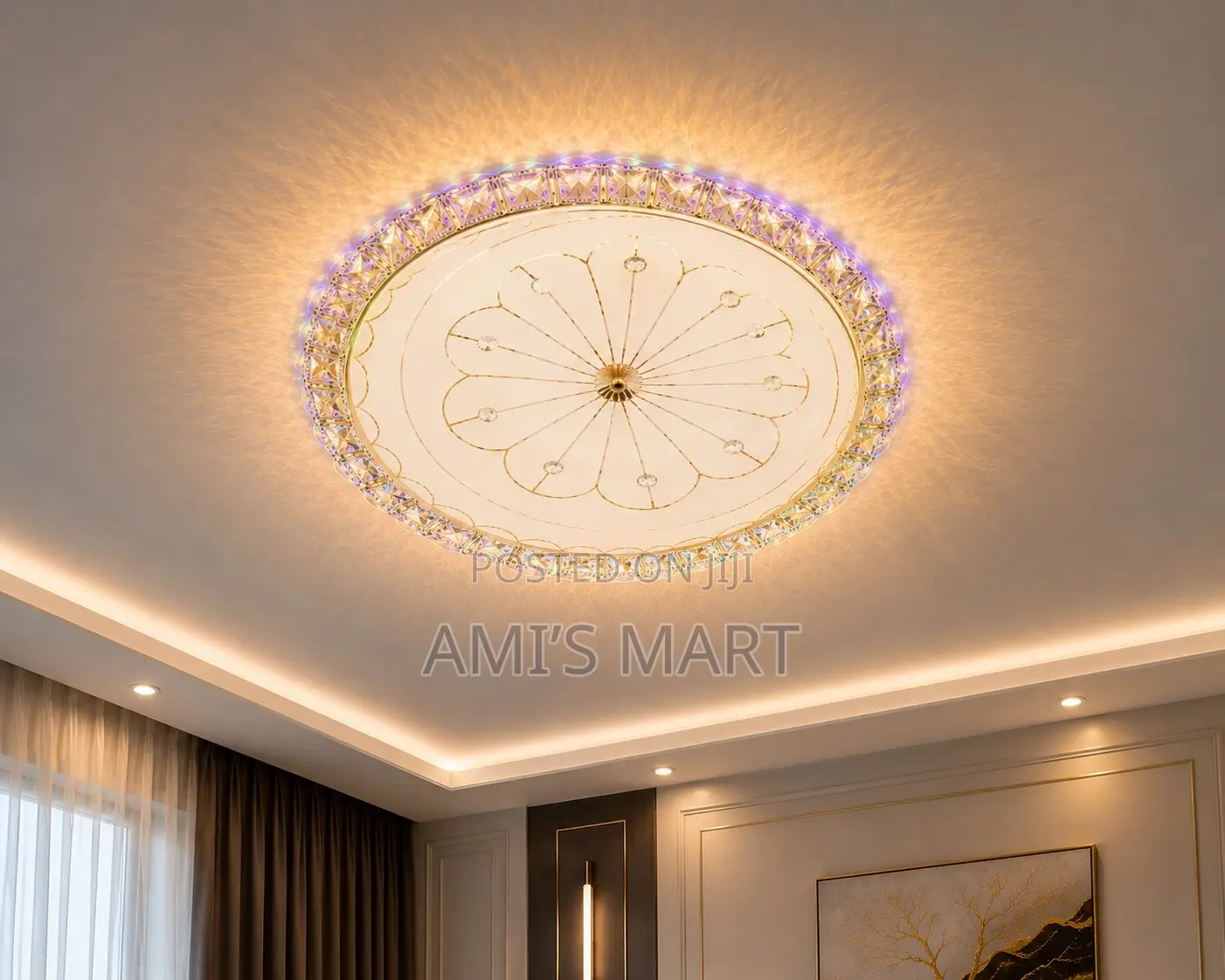 Quality Crystal Design Ceiling LED Flush Mount Light by 500mm