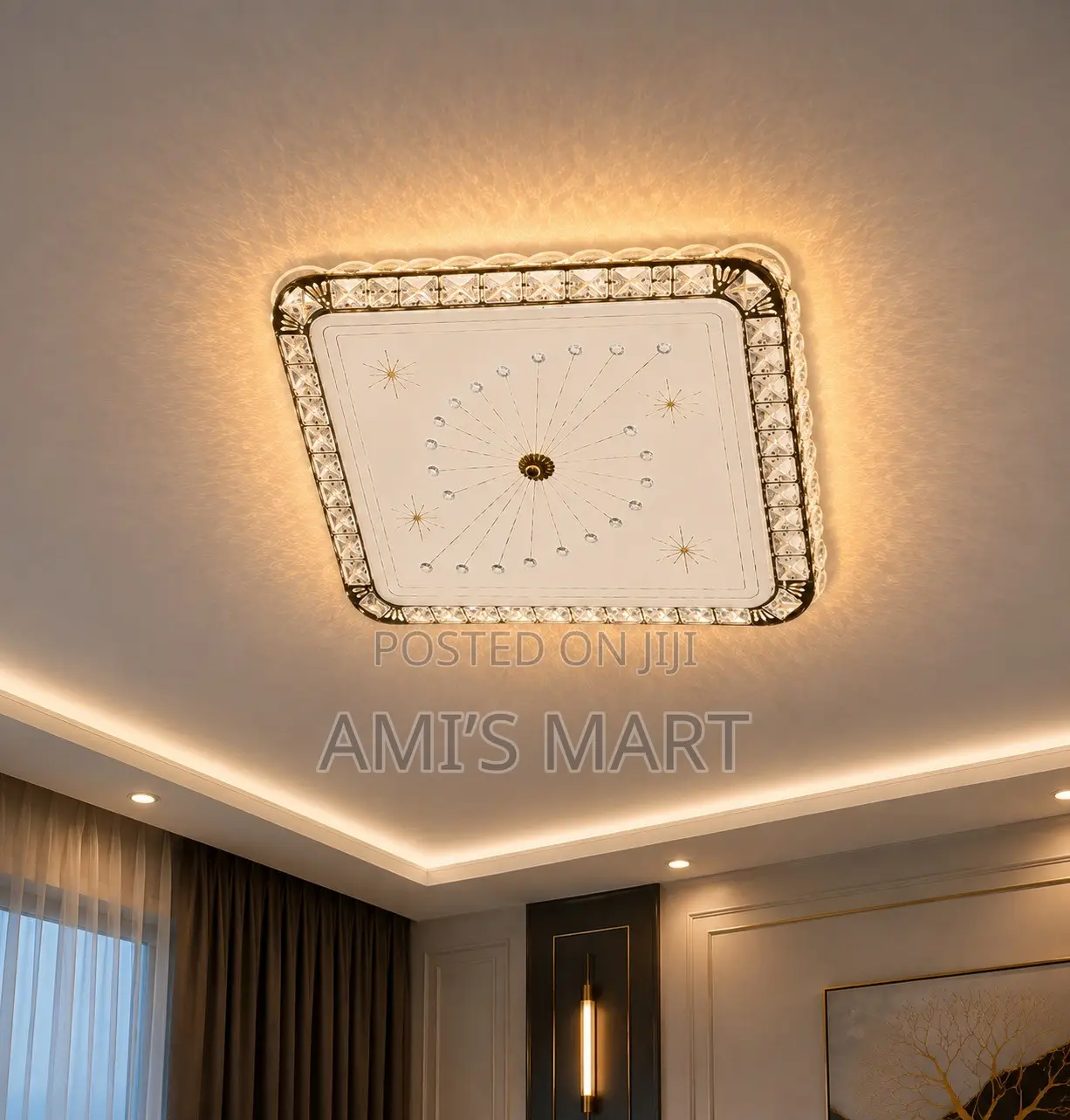 Quality Crystal Design Ceiling LED Flush Mount Light by 500mm
