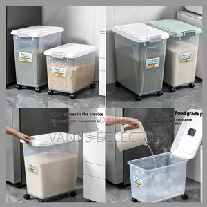 Airtight Household Rice Bucket / Food Storage Bin With Wheels