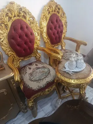 Black-and-Gold Baroque-Style Royal "You Me" Lounge Set.