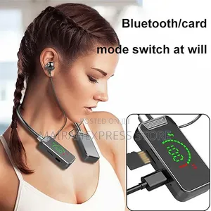 Wireless Neckband Headset With an LED Digital Battery 2st7