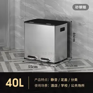 40L Double Sided Stainless Steel Waste Bin T2mm7