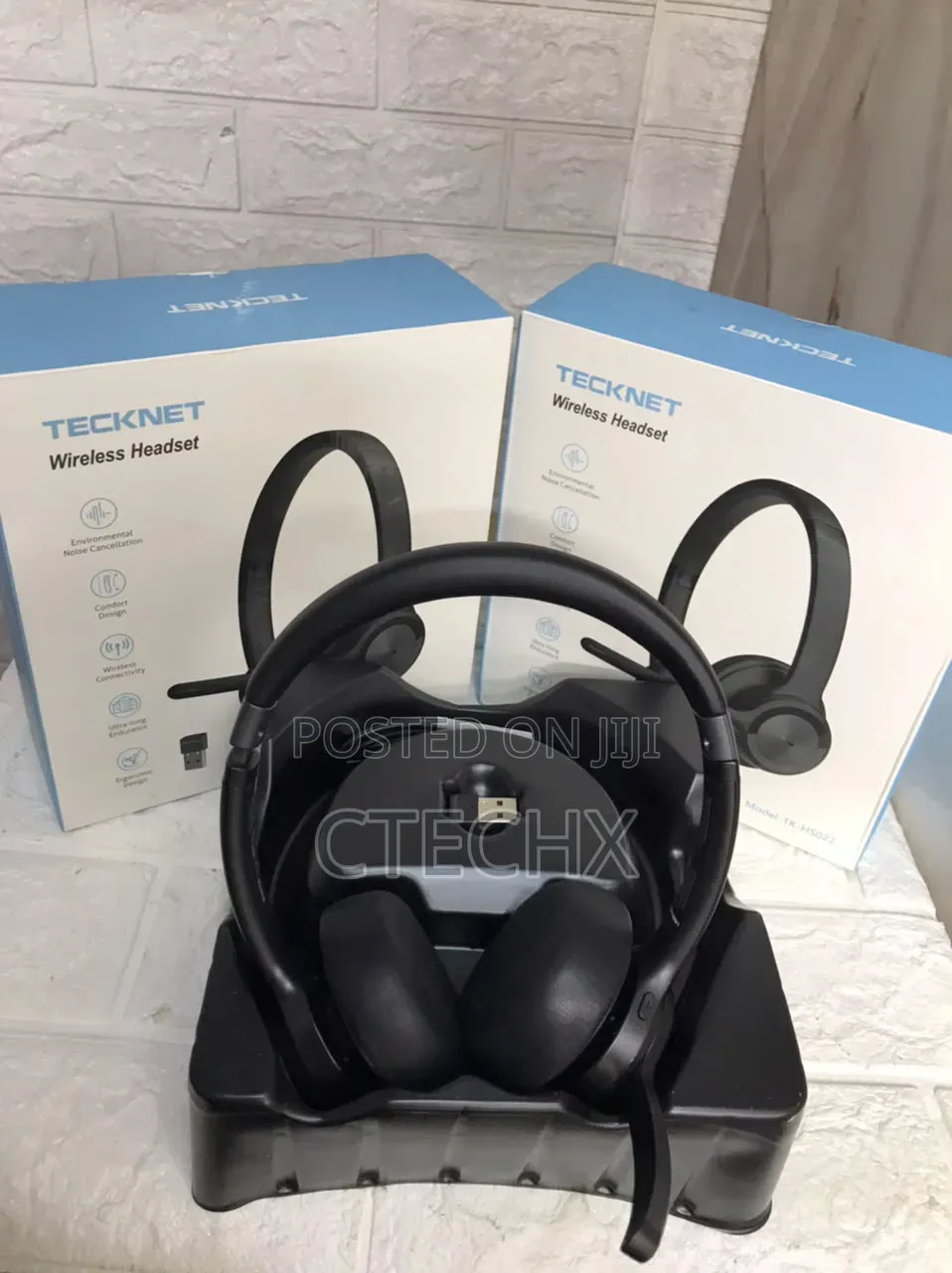 TECKNET Bluetooth Wireless Headset With AI Call Noise Cancellation USB