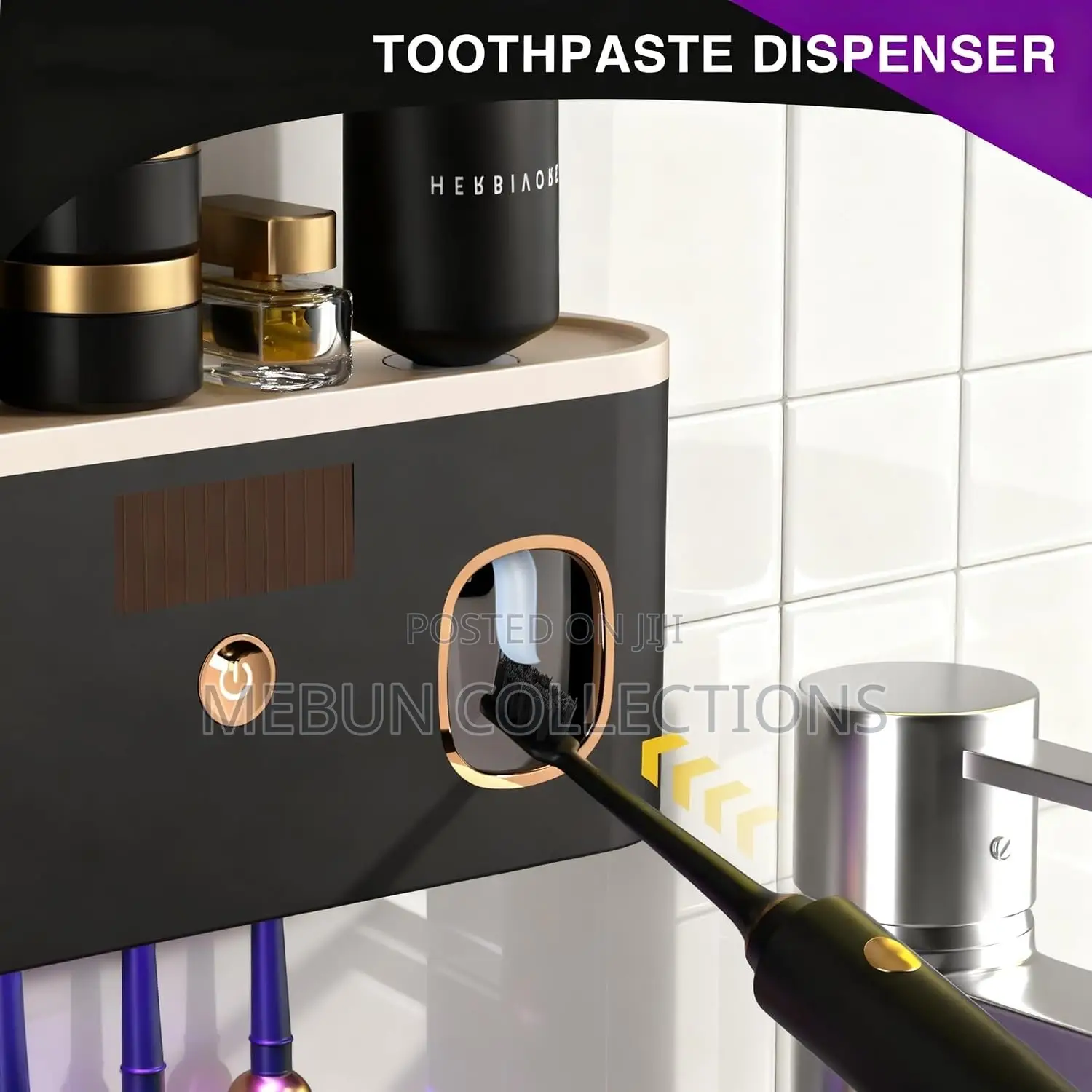 Toothbrush Holder, Sterilizer and Toothpaste Dispenser