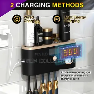 Toothbrush Holder, Sterilizer and Toothpaste Dispenser