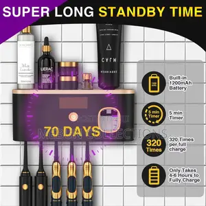 Toothbrush Holder, Sterilizer and Toothpaste Dispenser