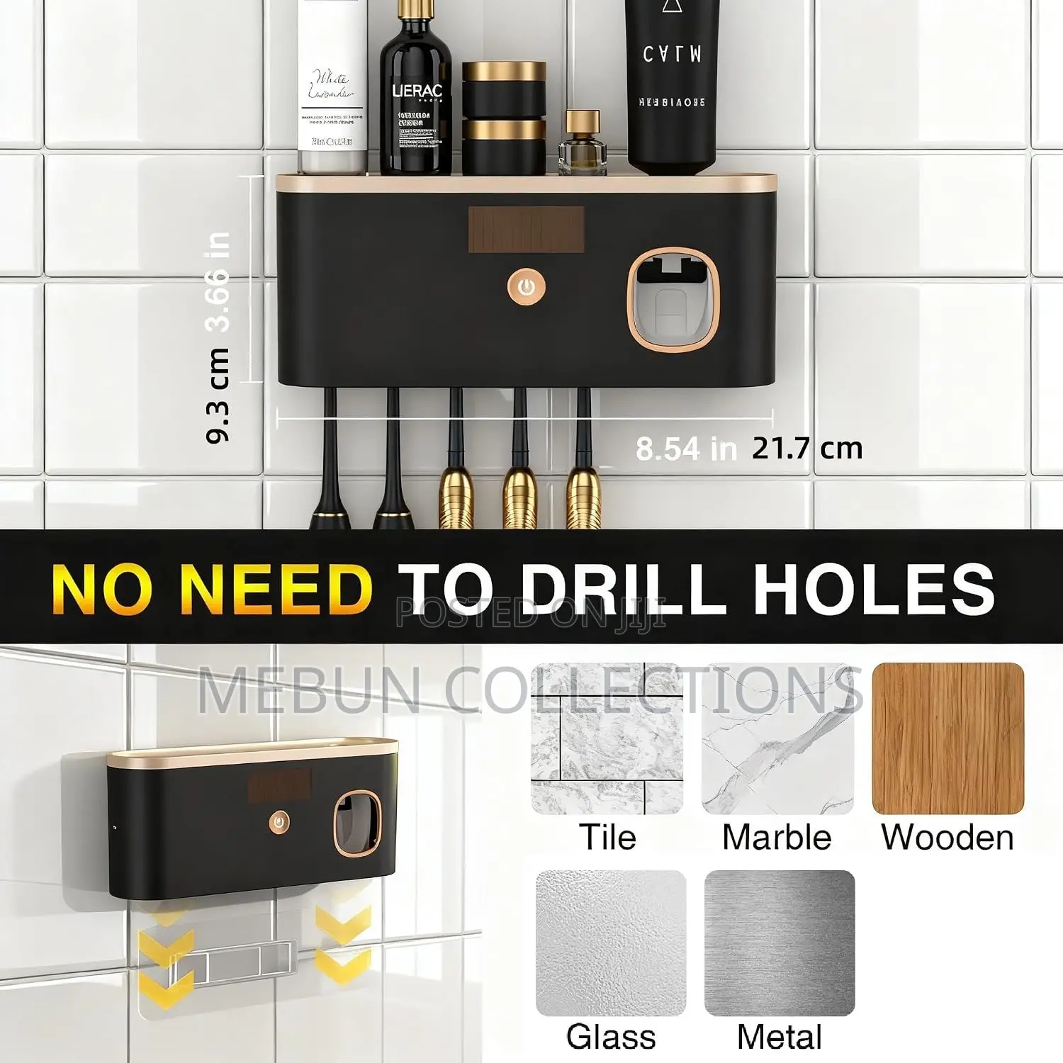 Toothbrush Holder, Sterilizer and Toothpaste Dispenser