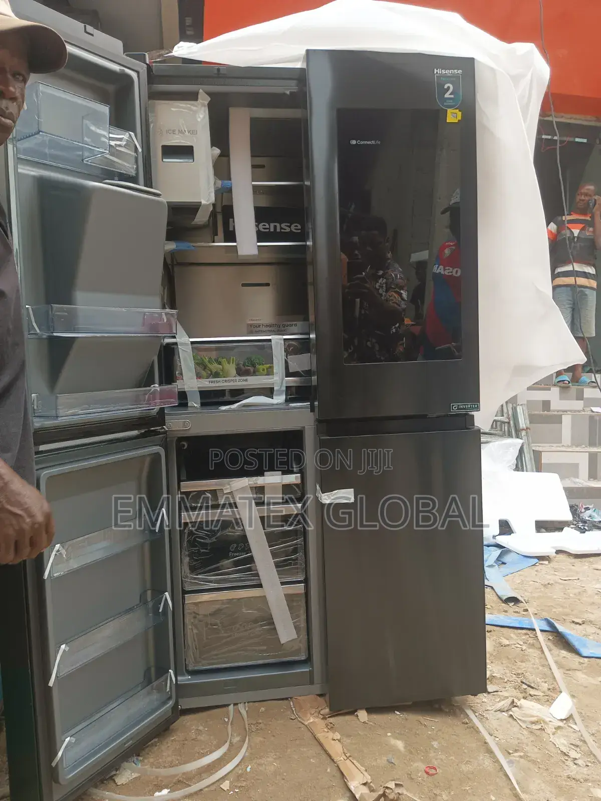 Display 68wc Side by Side Hisense Refrigerator,ice Cube Making,