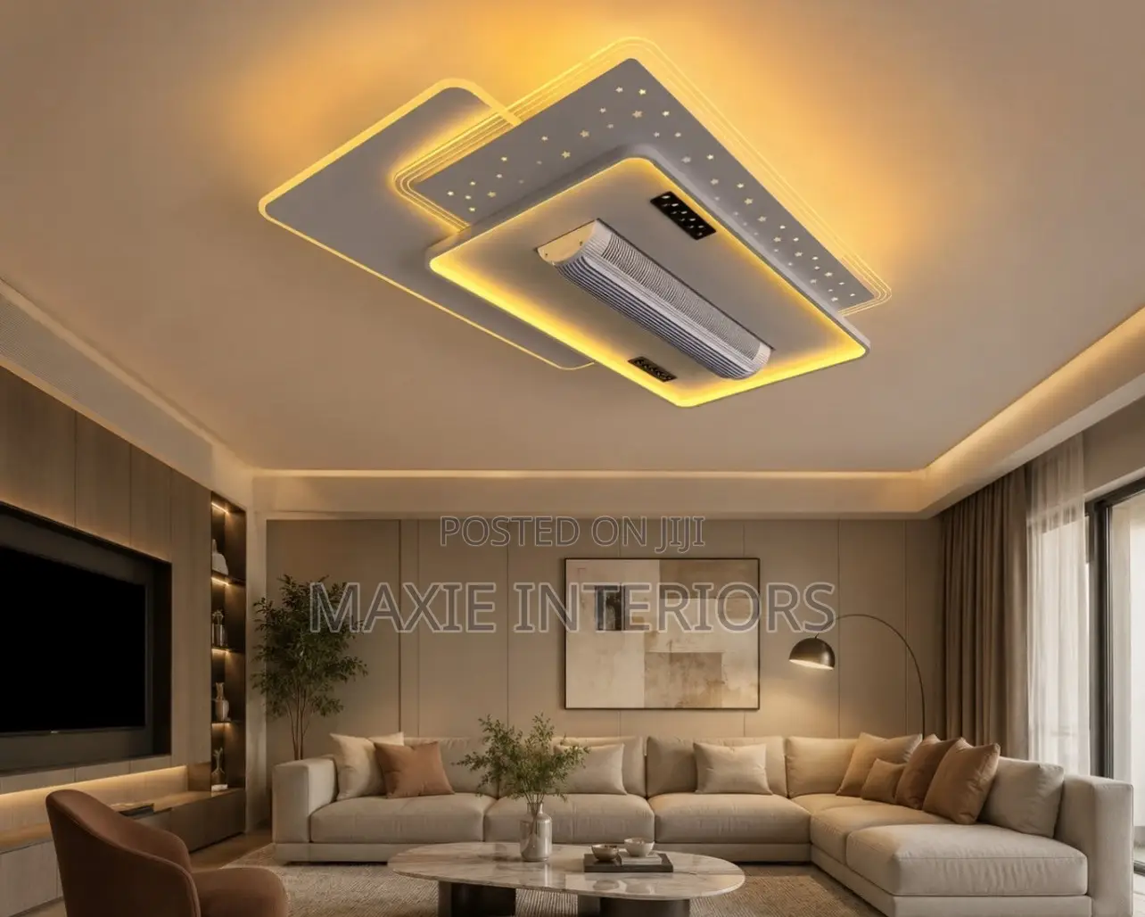 Modern Ceiling Bladeless Fan Chandelier