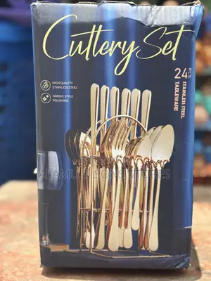 24-Piece Gold Stainless Steel Cutlery Set