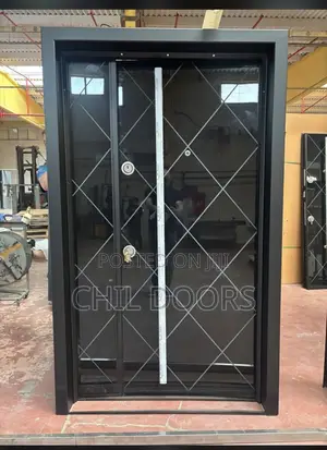 Black Glazed Security Door