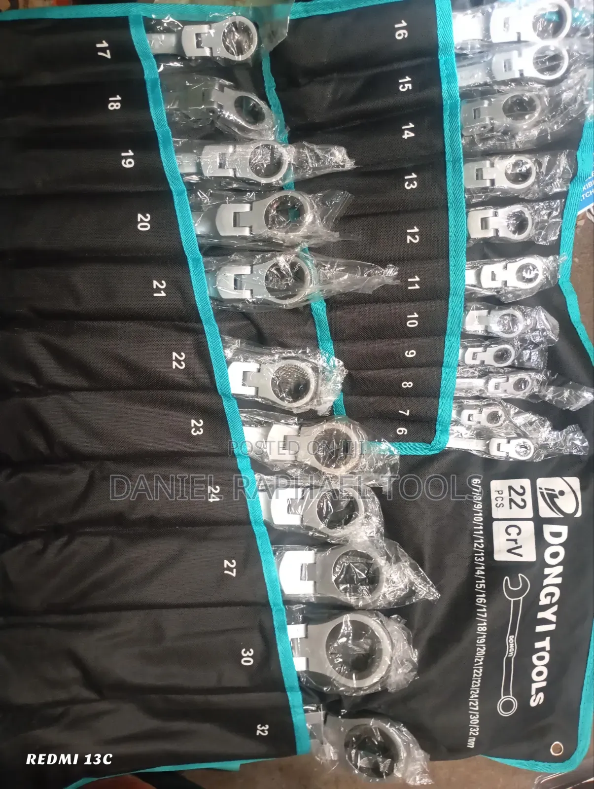 22Pcs Flexible Head Combination Spanner Set