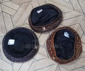Leopard Print Cashmere Beret Hat