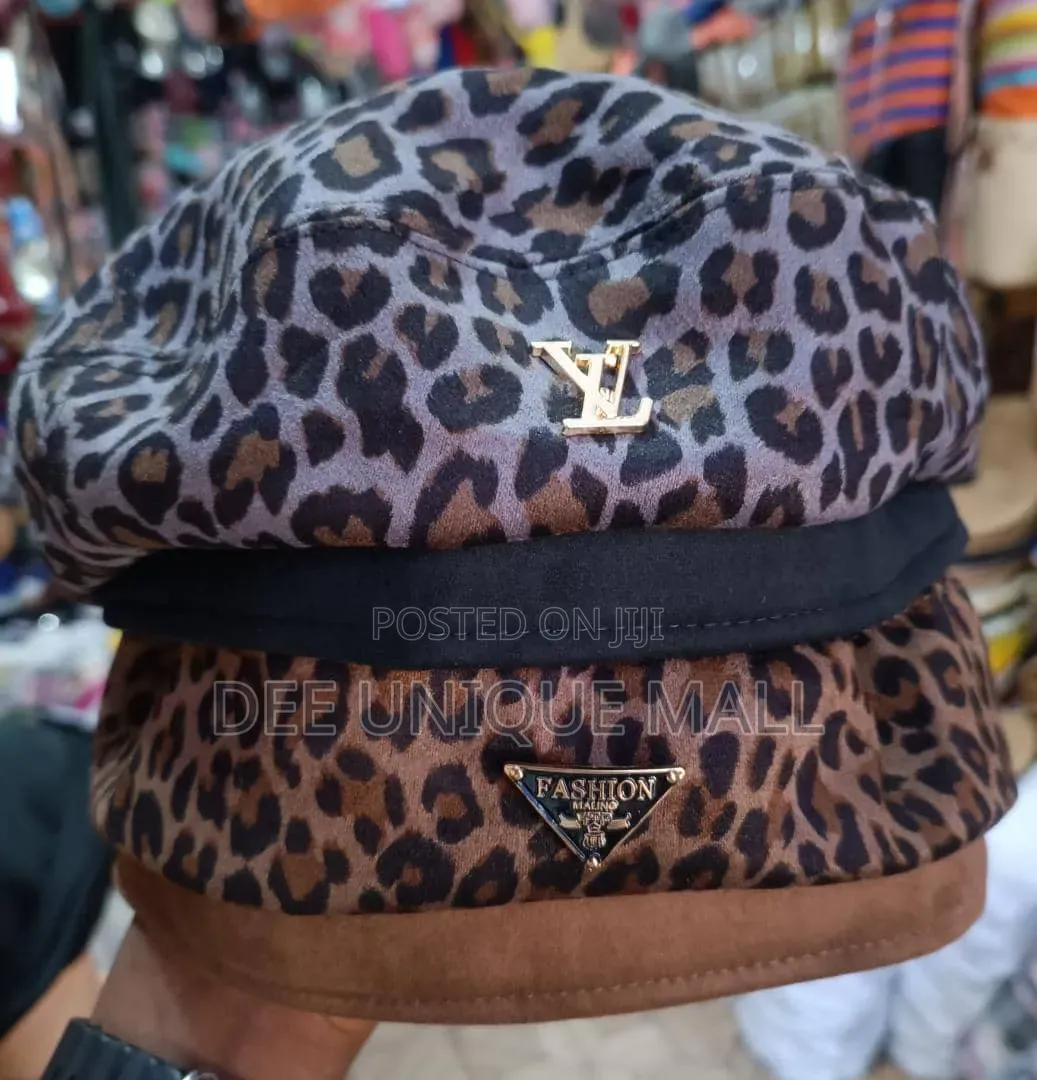 Leopard Print Cashmere Beret Hat