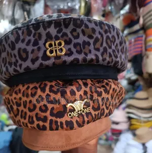 Leopard Print Cashmere Beret Hat