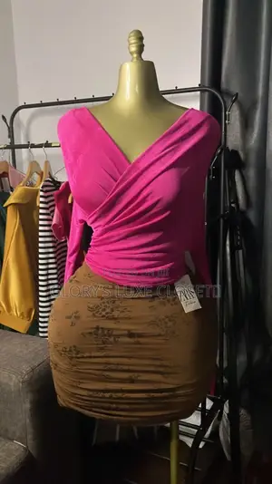 Long-Sleeve Ruched Wrap Top