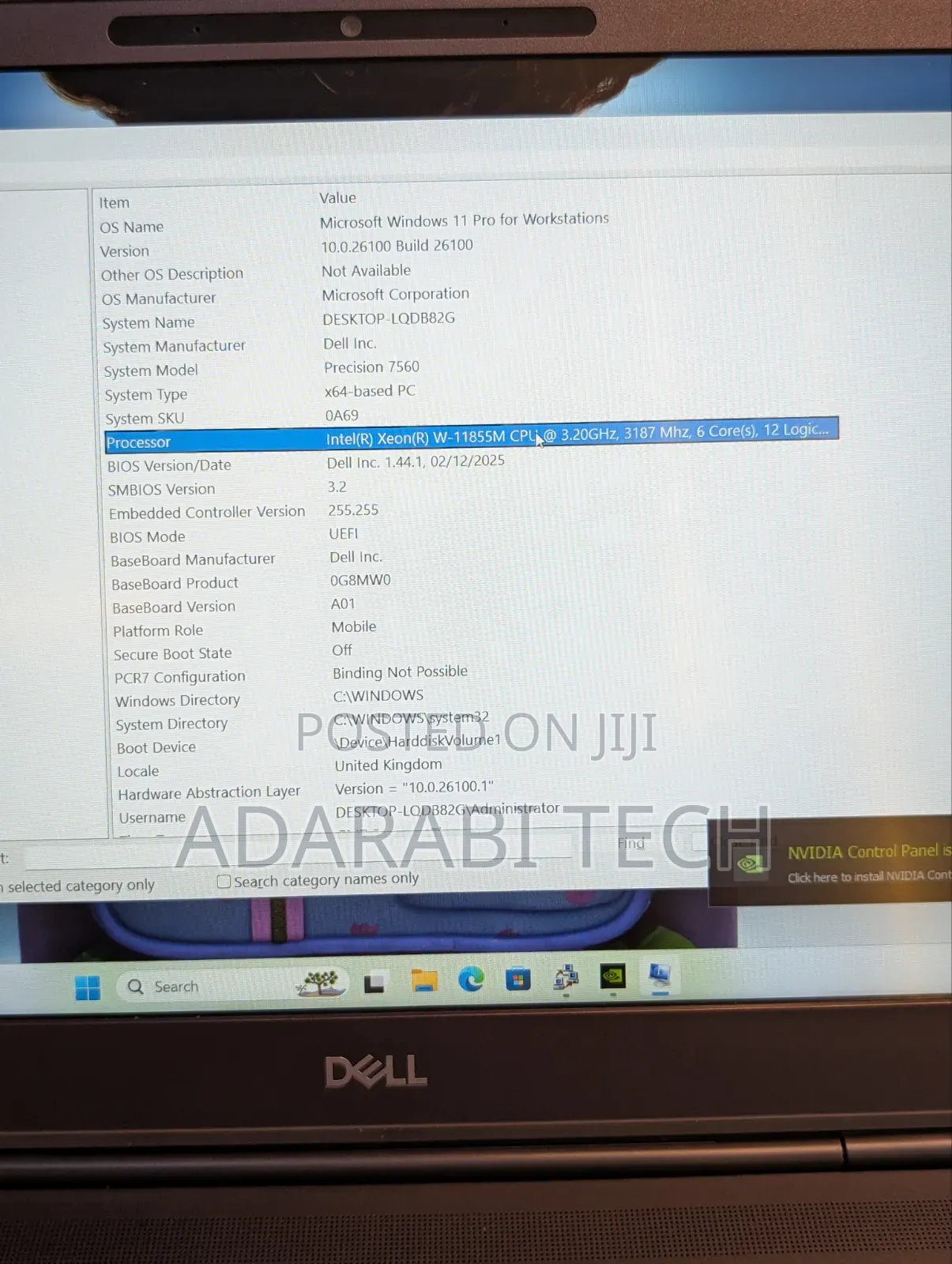 Laptop Dell Precision 7560 32GB Intel Xeon SSD 512GB