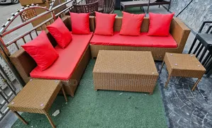 L- Shape Rattan Outdoor With 2 Side Stool